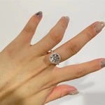 Stunning 4.0 CT Round Moissanite Engagement Ring with Halo & Pave Design 9
