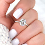 Stunning 3 CT Oval Moissanite Engagement Ring with Pave Design 4