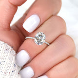 Stunning 3 CT Oval Moissanite Engagement Ring with Pave Design 4