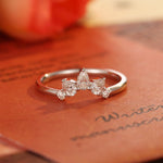 0.2 TCW Pear & Round Cut Moissanite Bridal Wedding Band With Curved Shank 1
