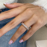 Stunning 3.98 CT Emerald Moissanite Stones Full Eternity Wedding Bands 1