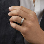 0.30 CT Round Moissanite Pave Men's Wedding Band in Solid Gold 6