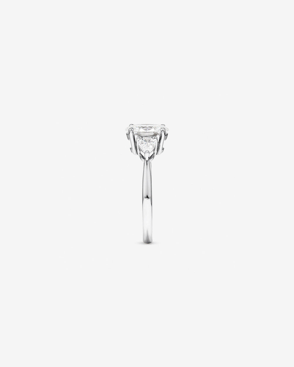 Stunning 1.65 TCW Oval & Pear Moissanite Engagement Ring with Three Stone Design 3