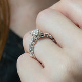 Stunning 0.50-1.50 CT Round Moissanite Engagement Ring with Two Tone & Milgrain Pave Design 7
