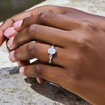 Stunning 0.5 CT Oval Moissanite With Criss Cross Pave Design Engagement Ring 6
