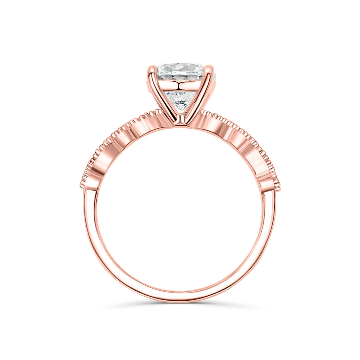 Stunning 1.5 CT Round Moissanite Engagement Ring in Pave Design 3