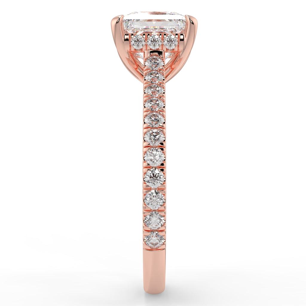 Stunning 1.30 CT Princess Moissanite Engagement Ring with Hidden Halo & Pave Design 10
