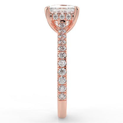 Stunning 1.30 CT Princess Moissanite Engagement Ring with Hidden Halo & Pave Design 10