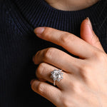 Stunning 1.0 - 2.0 CT Oval Moissanite Engagement Ring with Pave & Halo Design 6