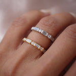 Stunning 0.4 TCW Radiant & Round Moissanite Stone Alternate Wedding Band 5