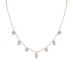3.0 TCW Round, Pear, Emerald & Marquise Moissanite Diamond Multi Stone Necklace in Solid Gold 4