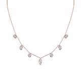 3.0 TCW Round, Pear, Emerald & Marquise Moissanite Diamond Multi Stone Necklace in Solid Gold 4