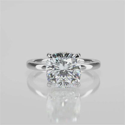 Stunning 2.40 CT Cushion Moissanite Engagement Ring with Hidden Halo Design 10