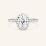 Stunning 1 CT Oval Moissanite Engagement Ring With Halo & Pave Design 4