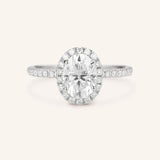 Stunning 1 CT Oval Moissanite Engagement Ring With Halo & Pave Design 4