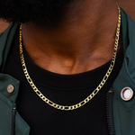 Polished Finish Cross Figaro Link Silver Necklace For Him 1