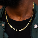 Polished Finish Cross Figaro Link Silver Necklace For Him 1