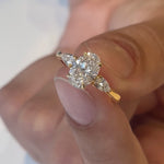 Stunning 2.0 CT Oval Moissanite Engagement Ring with Three Stone Design 1