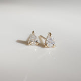 2.0 TCW Pear Cut Moissanite Stud Earrings in Gold 2