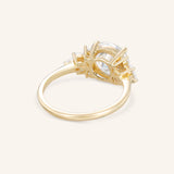 Stunning 1.0 CT Round Moissanite Engagement Ring with Cluster Design 3