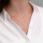 0.20 TCW Round Moissanite Diamond Circle Pendant Necklace in Solid Gold 3