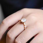 Stunning 1.0 - 2.0 CT Oval Moissanite Engagement Ring with Pave Design 2