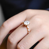 Stunning 1.0 - 2.0 CT Oval Moissanite Engagement Ring with Pave Design 2