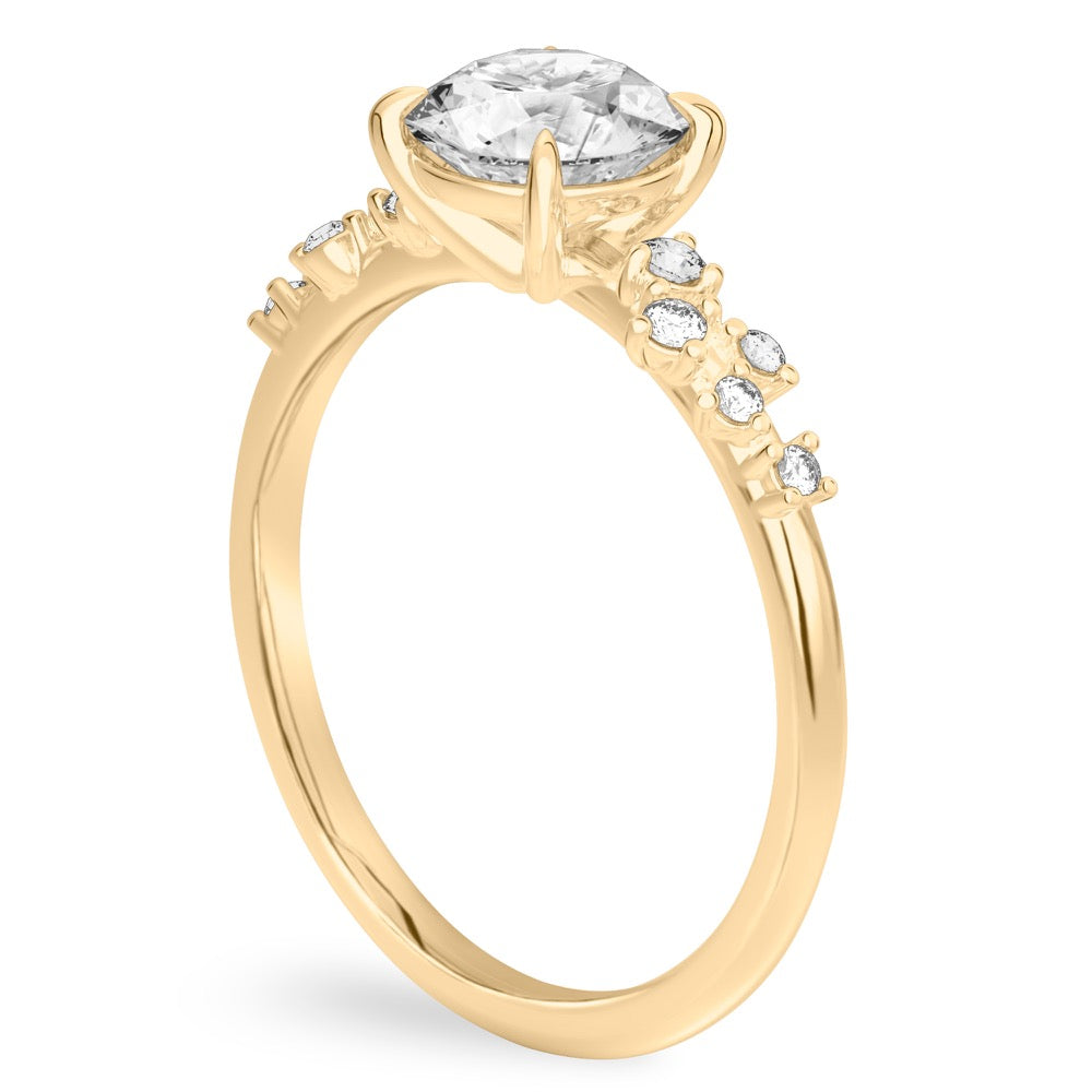 Stunning 1.0- 2.0 CT Round Moissanite Engagement Ring with Cluster Design 2