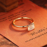 Stunning 1.0 CT East-West Emerald Cut Moissanite Engagement Ring with Solitaire Design 5