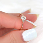 Stunning 0.50 CT Oval Moissanite Engagement Ring With Cluster Design 7