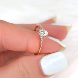 Stunning 0.50 CT Oval Moissanite Engagement Ring With Cluster Design 7