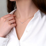 0.30 CT Round Moissanite Diamond Three Stone Pendant Necklace in Solid Gold 4