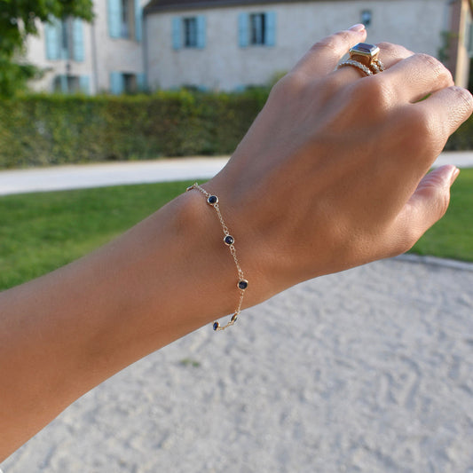 1 TCW Round Sapphire Lab Made Diamond- September Birthstone Bracelet 2