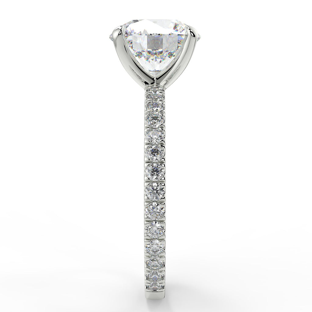 Stunning 2.0 CT Round Moissanite Engagement Ring with Hidden Halo & Pave Design 7