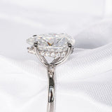Stunning 5.0 CT Pear Cut Moissanite Engagement Ring with Hidden Halo Design 6