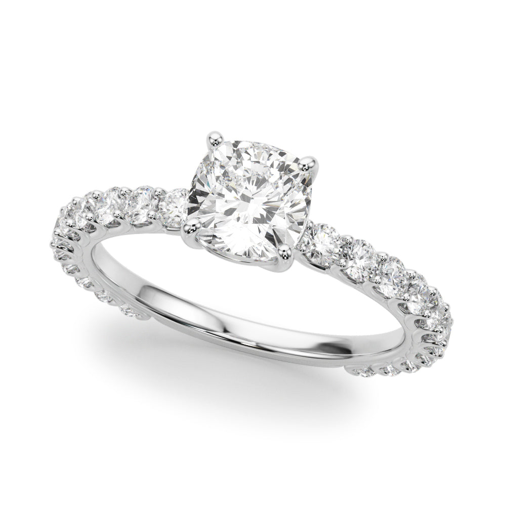 Stunning 0.50-1.50 CT Cushion Moissanite Engagement Ring with Pave Design 2