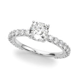Stunning 0.50-1.50 CT Cushion Moissanite Engagement Ring with Pave Design 2