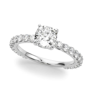 Stunning 0.50-1.50 CT Cushion Moissanite Engagement Ring with Pave Design