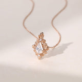 1.0 CT Kite Moissanite Diamond Solitaire Pendant Necklace in Solid Gold 2