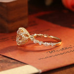 Stunning 3.0 CT Round Moissanite Engagement Ring with Pave Design 6