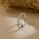 Stunning 0.3 CT Round & Marquise Moissanite Stones Wedding Band 7