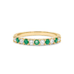 0.33 TCW Round Emerald Lab Made Diamond-May Birthstone Wedding Band 5