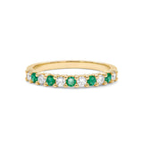 0.33 TCW Round Emerald Lab Made Diamond-May Birthstone Wedding Band 5