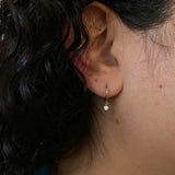 Classic 0.20 TCW Round Cut Moissanite Hoops Earrings in Gold 3