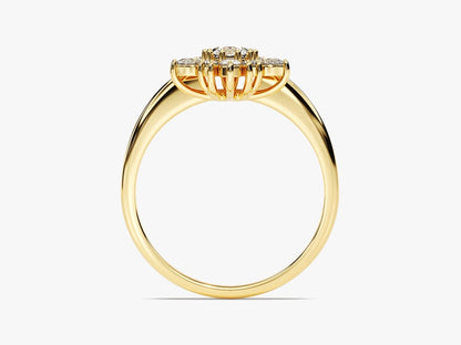 Stunning 0.25 CT Round Moissanite Engagement Ring with Floral Design 4