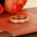 0.3 TCW Round Cut Moissanite Bridal Wedding Band With Pave Accent 8