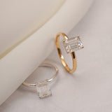 Stunning 1.0 - 2.0 CT Emerald Moissanite Engagement Ring with Solitaire Design 5