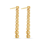 1.0 TCW Round Cut Moissanite Bezel Dangle Earrings in Gold 6
