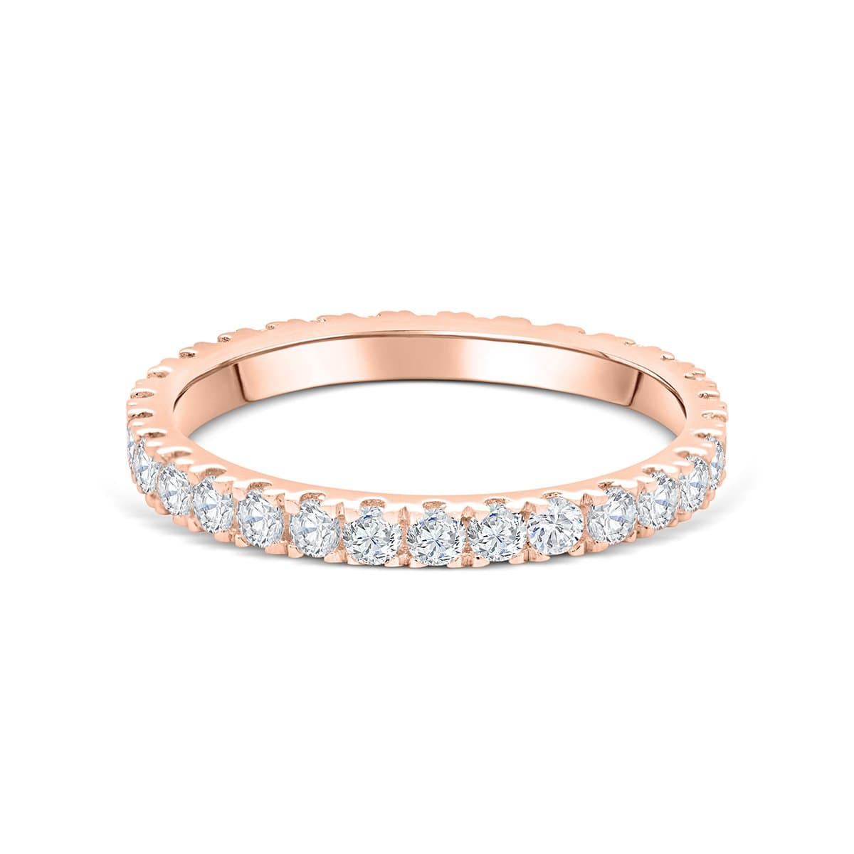 Stunning 0.3 TCW Round Moissanite Stone in Full Eternity Wedding Band 1