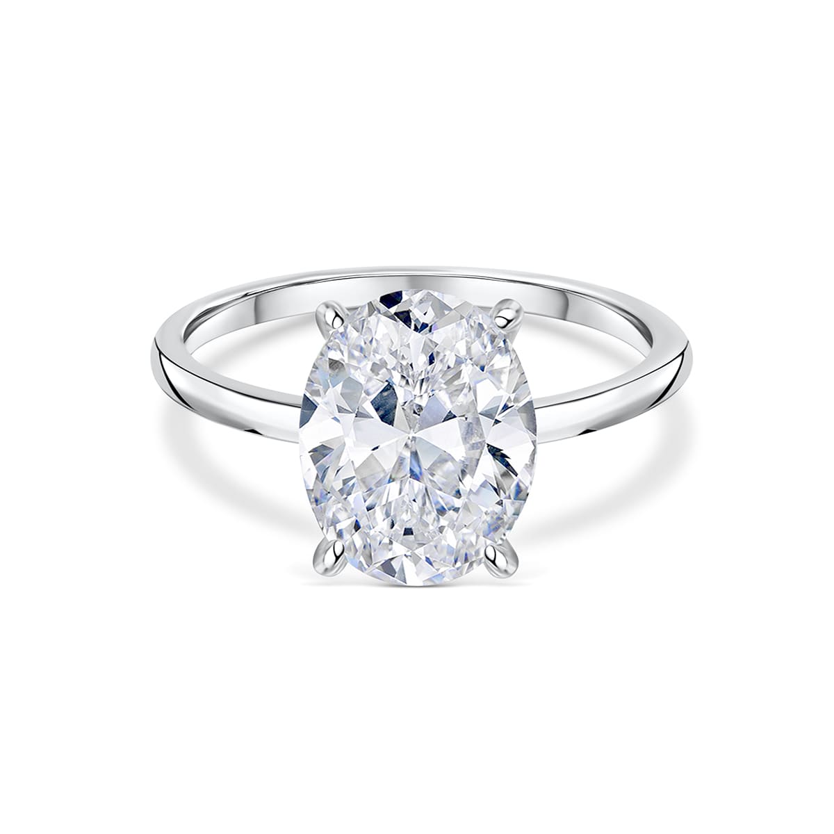 Stunning 3.0 CT Oval Moissanite Engagement Ring with Hidden Halo Design 1